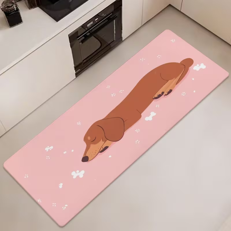Commercial Printing & Packaging Pvt Ltd - Cute Sleeping Dachshund Long Kitchen Rug