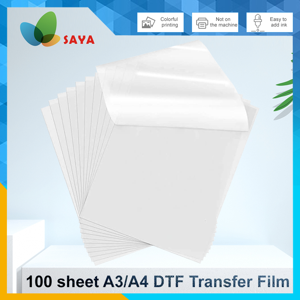 Printable Heat Transfer Vinyl - 50/100 Pcs DTF Film A3/A4 Double