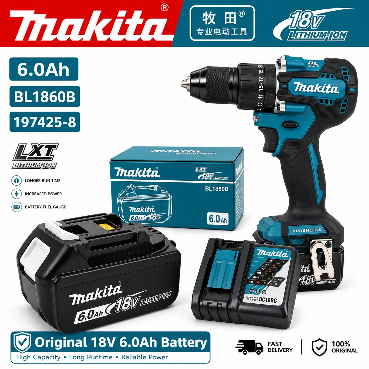 For Makita 14.4V 3.0Ah Recharg - đánh giá và giá Makita Drill Hp1640